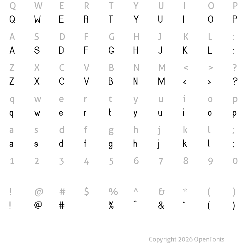 Character Map of Cerbetica Regular
