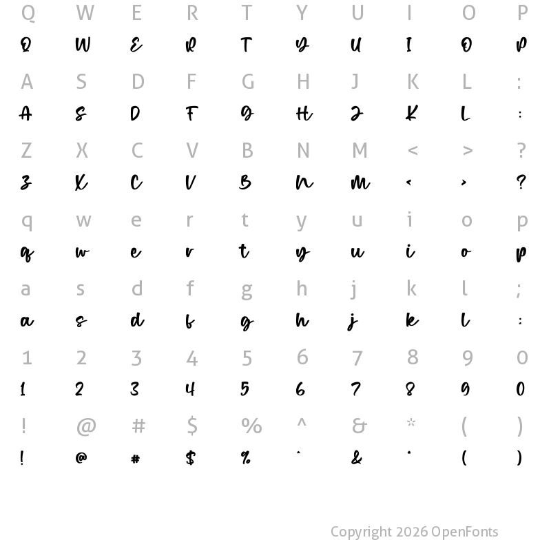Character Map of Ceremony Regular