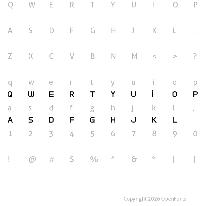 Character Map of Cerena Regular