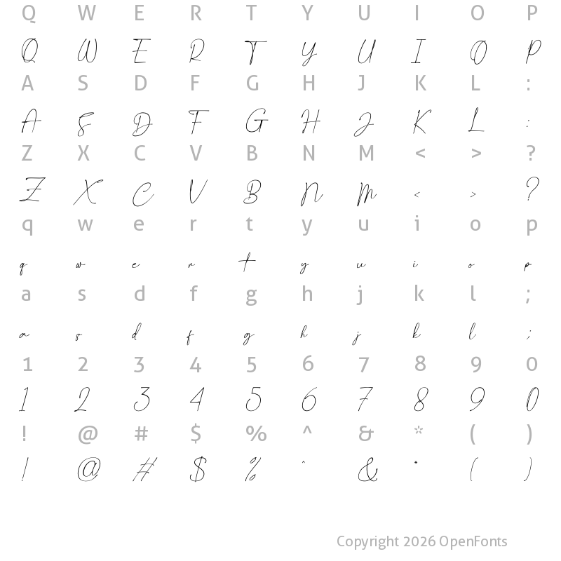 Character Map of Cerita Regular