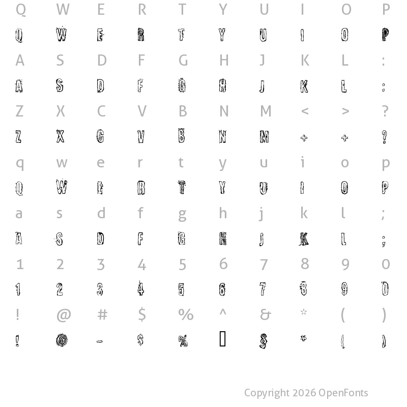 Character Map of Certto Headline Regular
