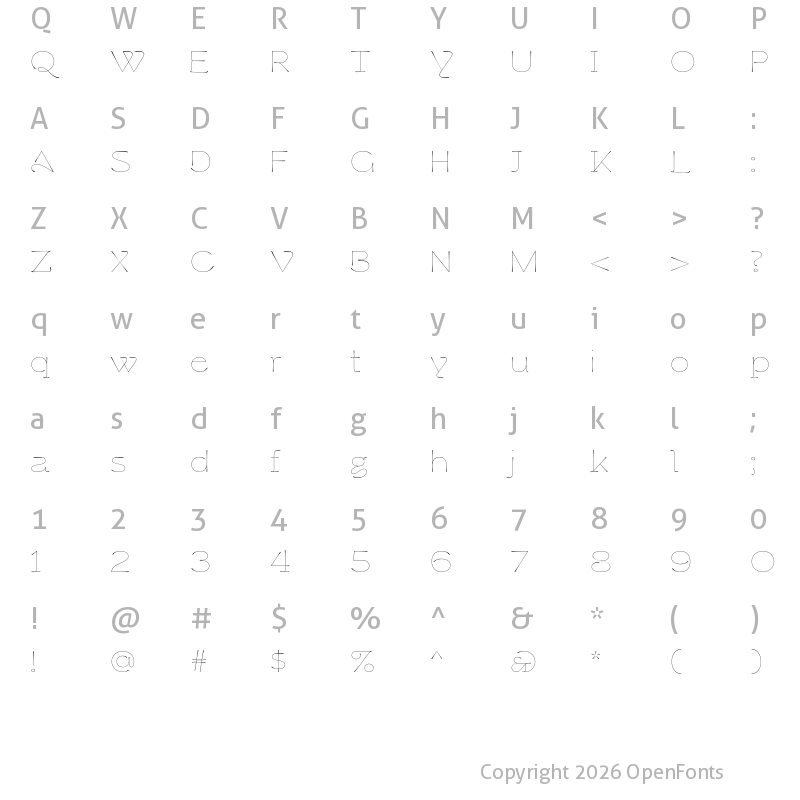 Character Map of Cerulya CF Bold