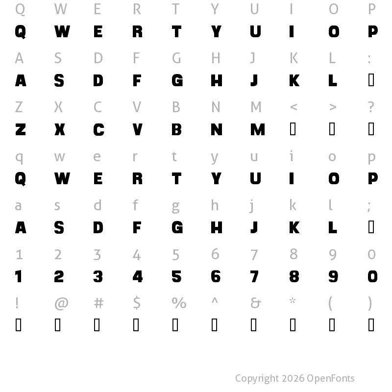 Character Map of CF Goliath Demo Regular