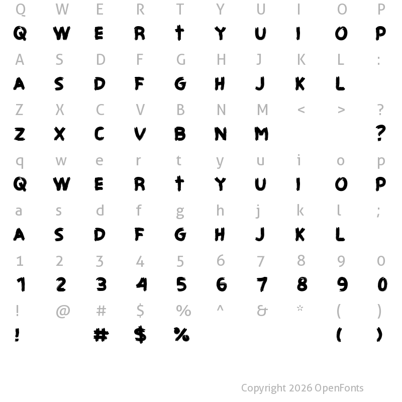 Character Map of CF Haunted House Regular