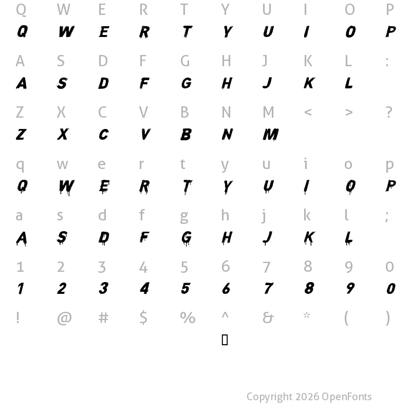 Character Map of CF Night of Terror PERSONAL Regular
