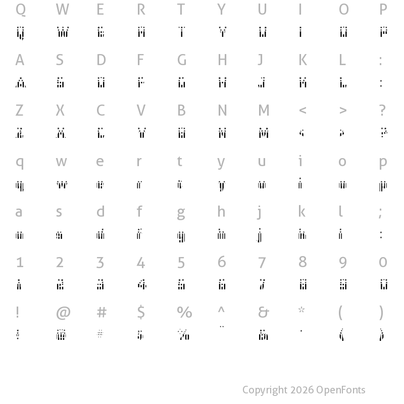 Character Map of CFB1 American Patriot SPANGLE 2 Bold