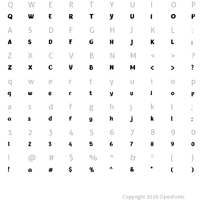 Character Map of Chageur Bold