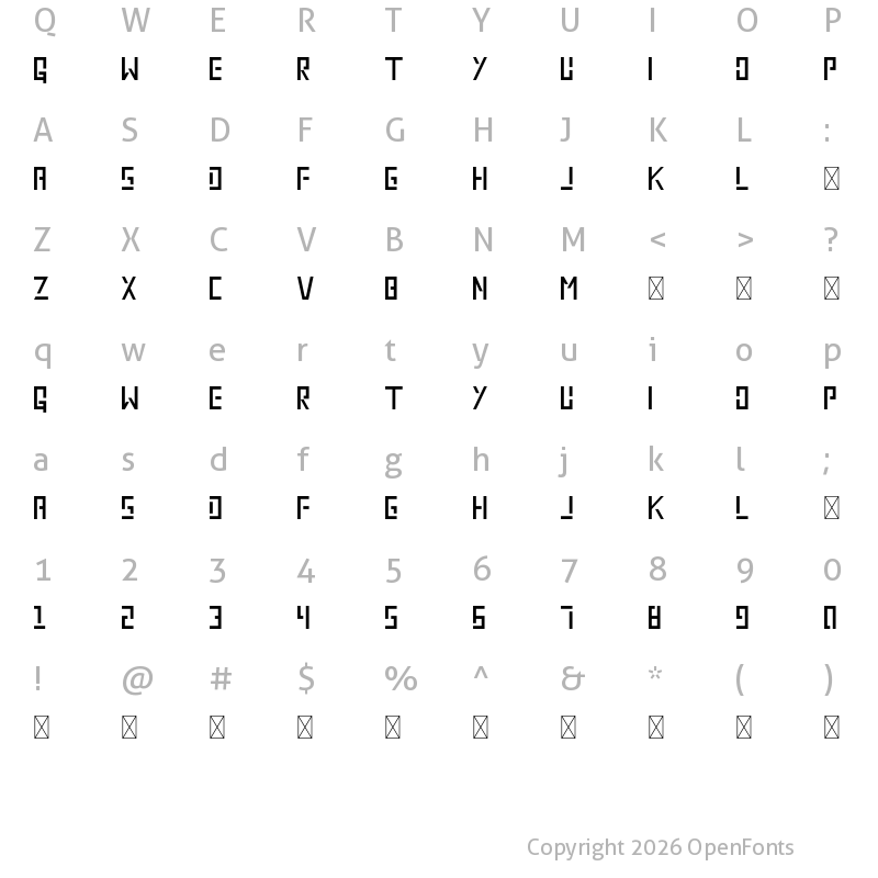 Character Map of Chainbox Regular