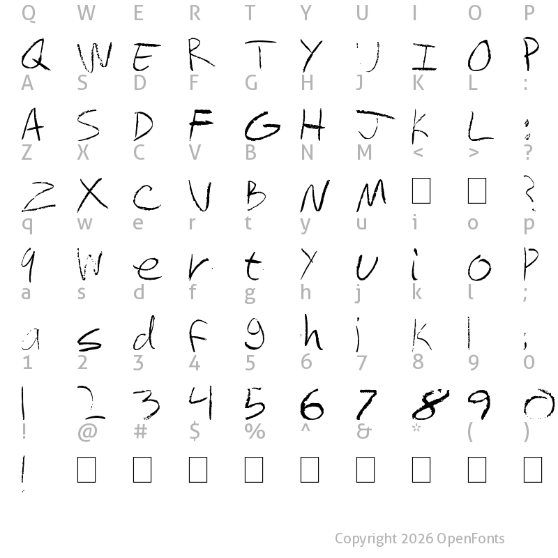 Character Map of chalkboard Regular