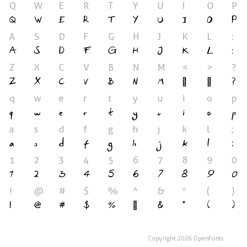 Character Map of Chalker Dust Regular