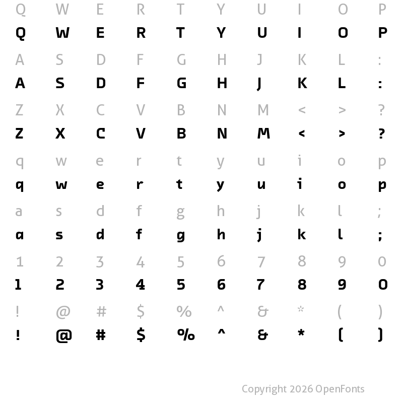 Character Map of Chambers Sans Pro Black