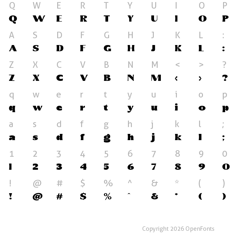 Character Map of champs Thin