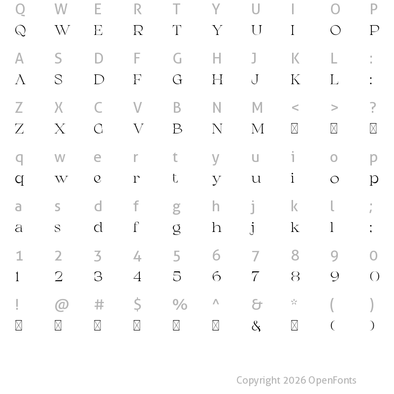 Character Map of Chanceux Regular