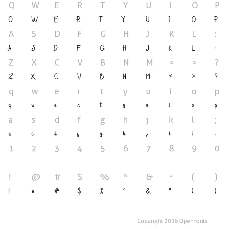 Character Map of Chandry Vintage Regular