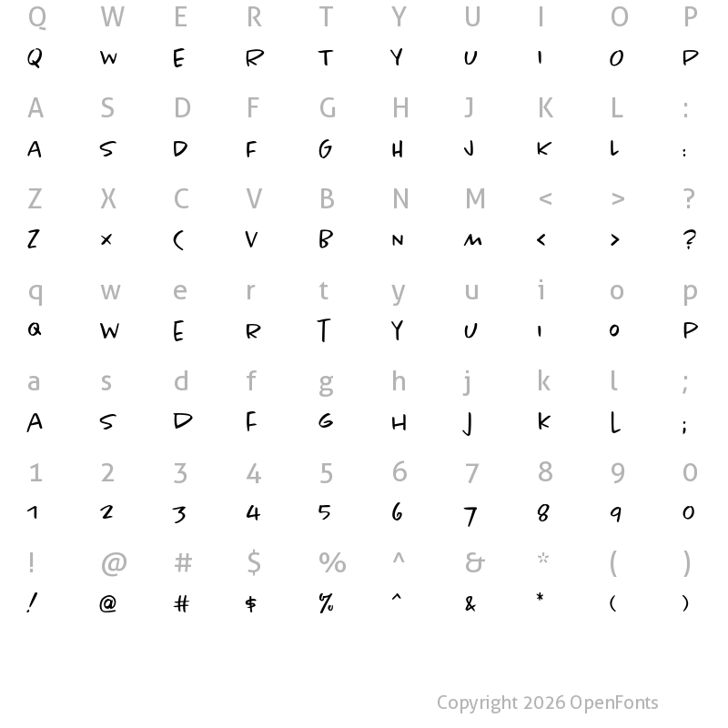 Character Map of Chantal Light