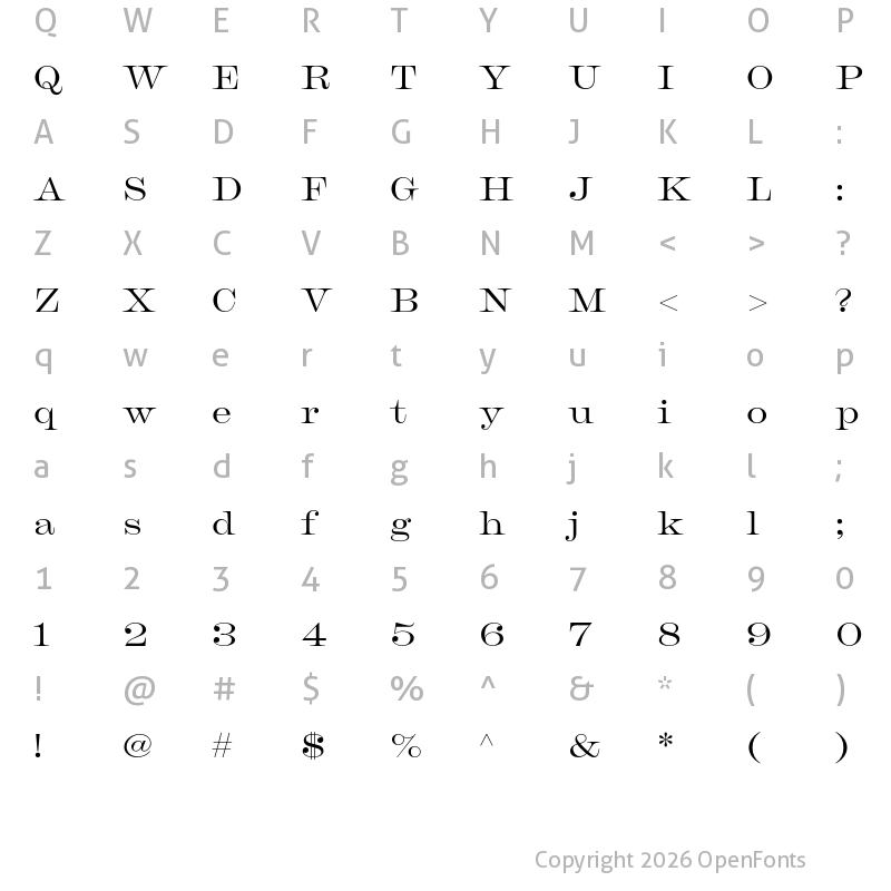 Character Map of Chapman Regular Extended