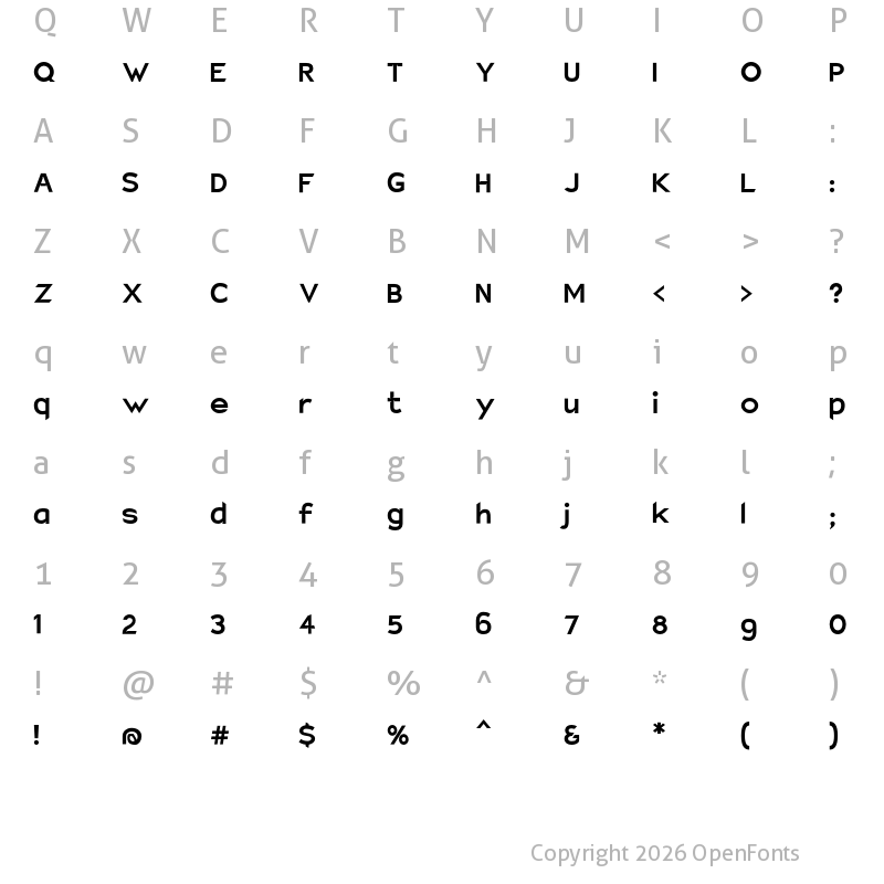 Character Map of Charger Eco Regular