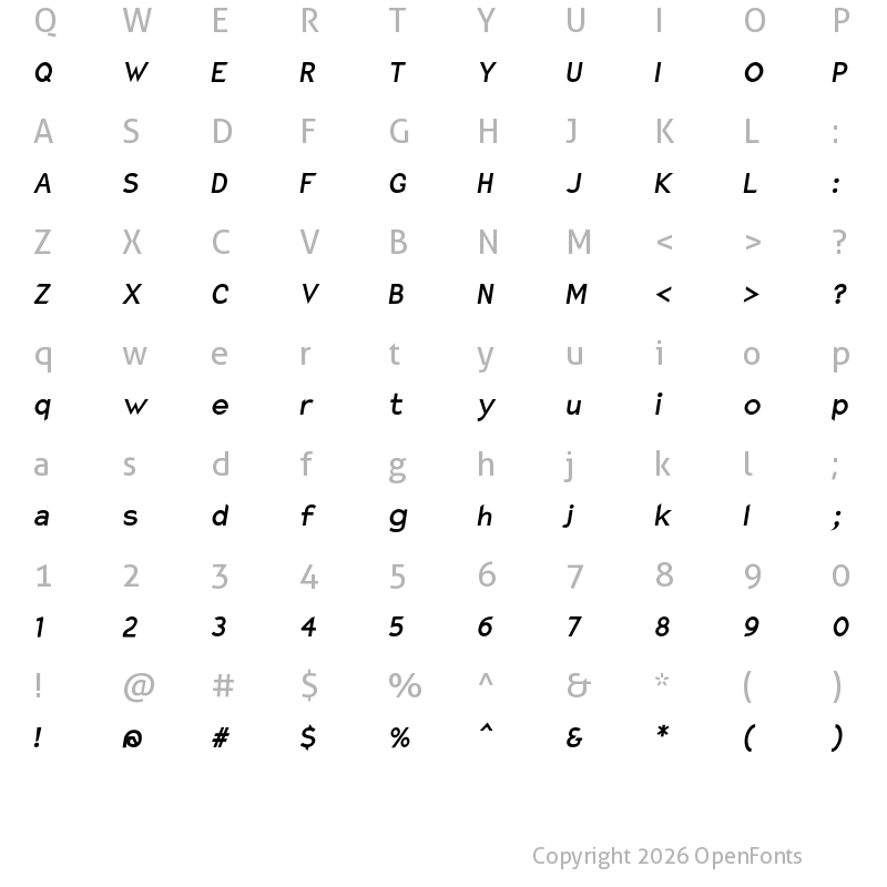 Character Map of Charger Pro ExBdNarObl