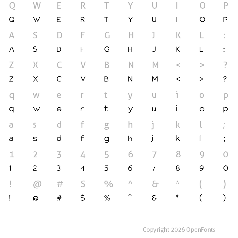 Character Map of Charger Pro LitExt