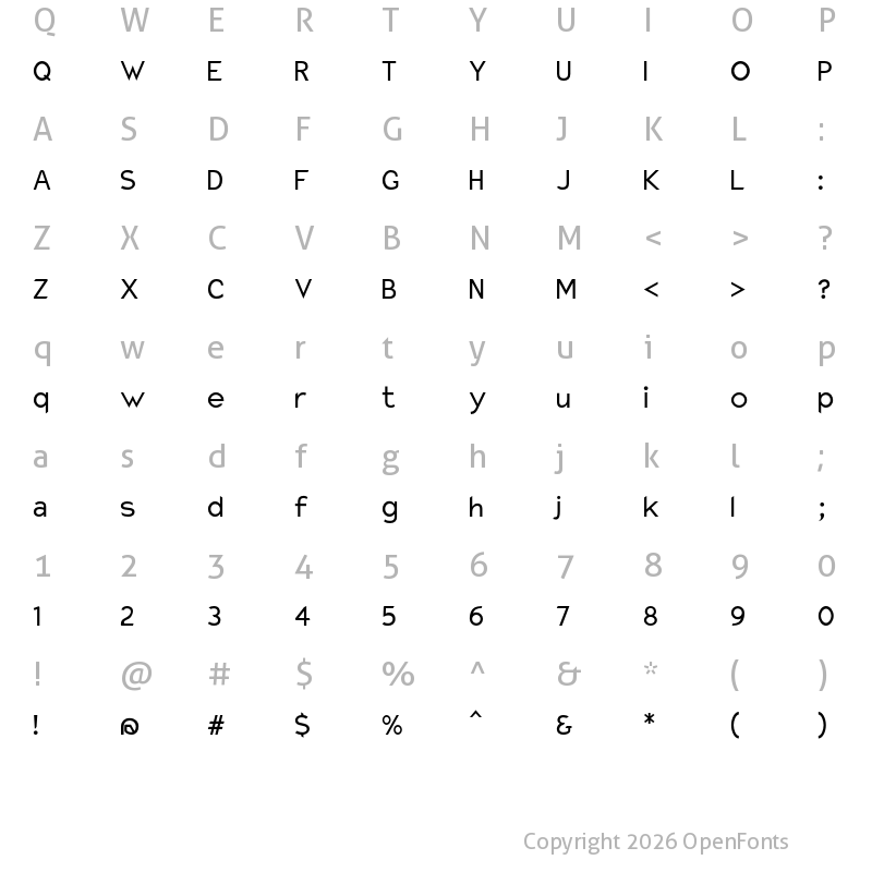 Character Map of Charger Pro Regular