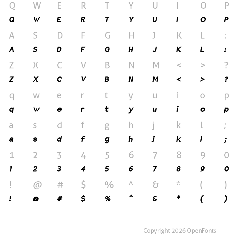 Character Map of Charger Pro UltraNarObl