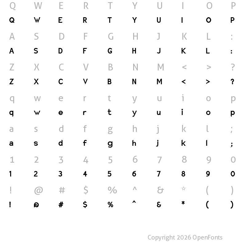 Character Map of Charger Sport BlkNrw