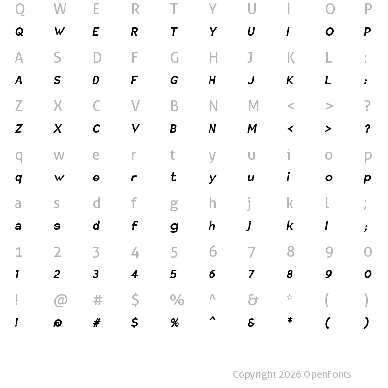 Character Map of Charger Sport BlkNrwObl