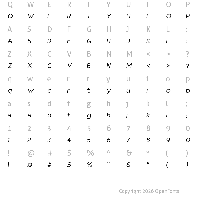 Character Map of Charger Sport DfExtObl