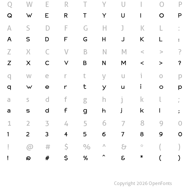 Character Map of Charger Sport SeBdExt
