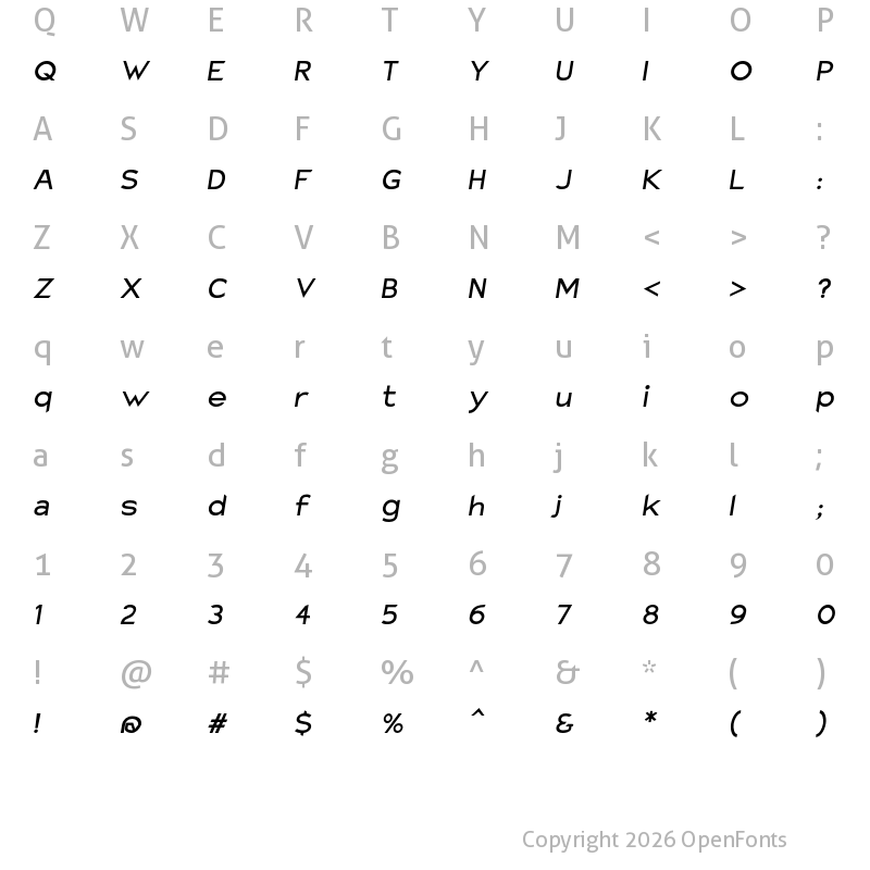 Character Map of Charger Sport SeBdExtObl