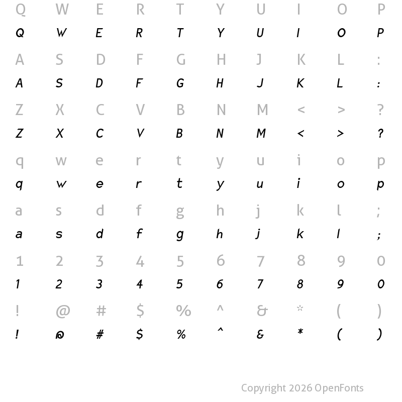 Character Map of Charger Sport SeBdNrwObl