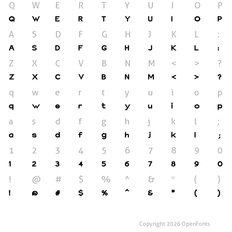 Character Map of Charger Sport UltExt