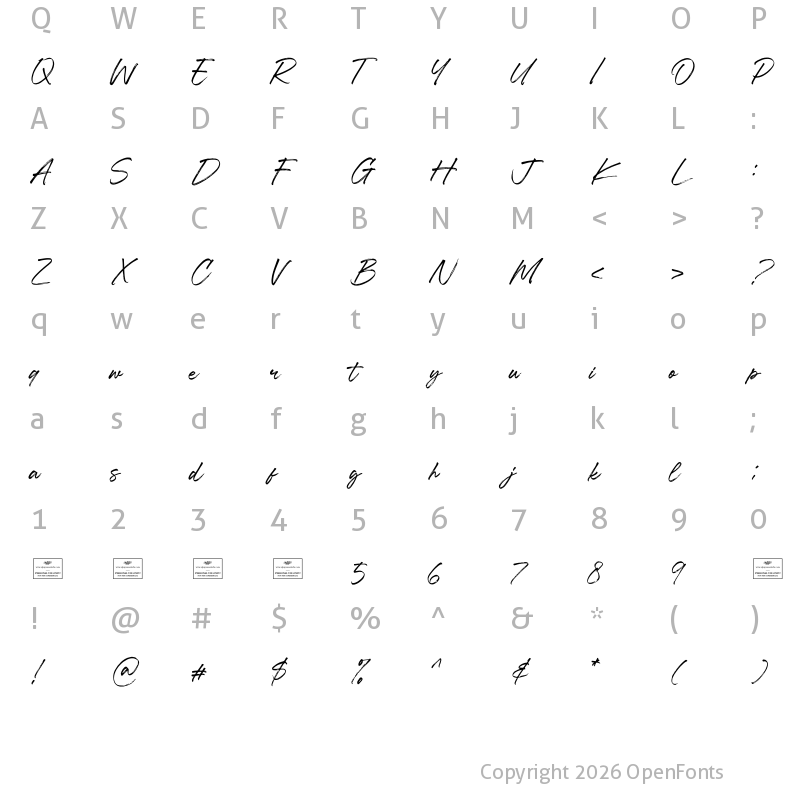 Character Map of Charlotte Regular