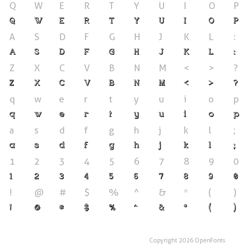 Character Map of Charrington Posh Regular