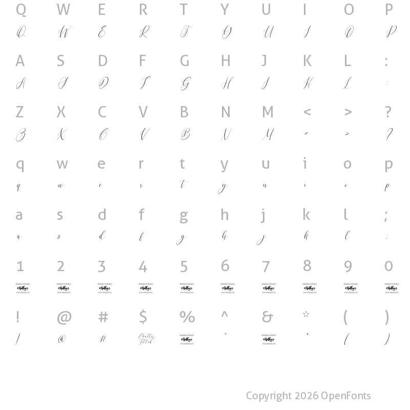 Character Map of Chatter Filled Personal Use Regular