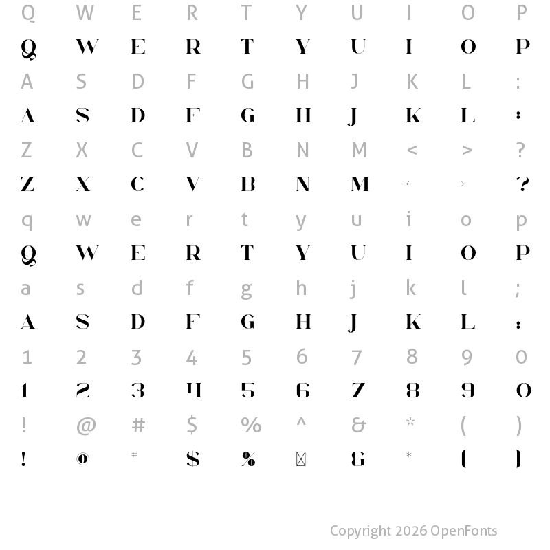 Character Map of Chaya Regular