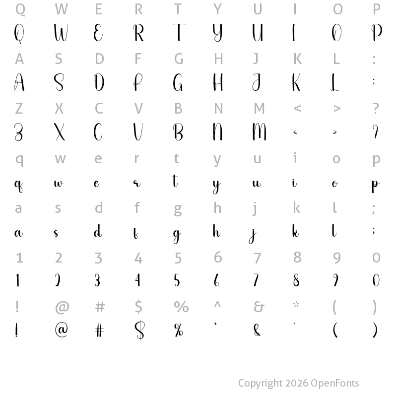 Character Map of Check Regular