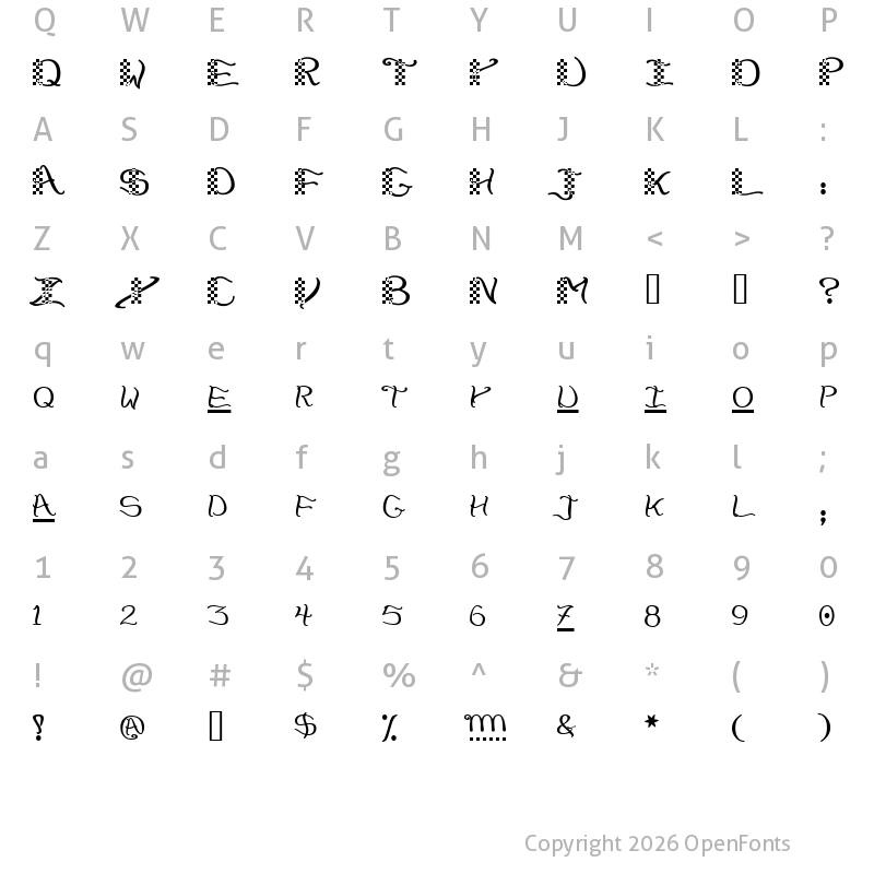 Character Map of CheckerHat Regular