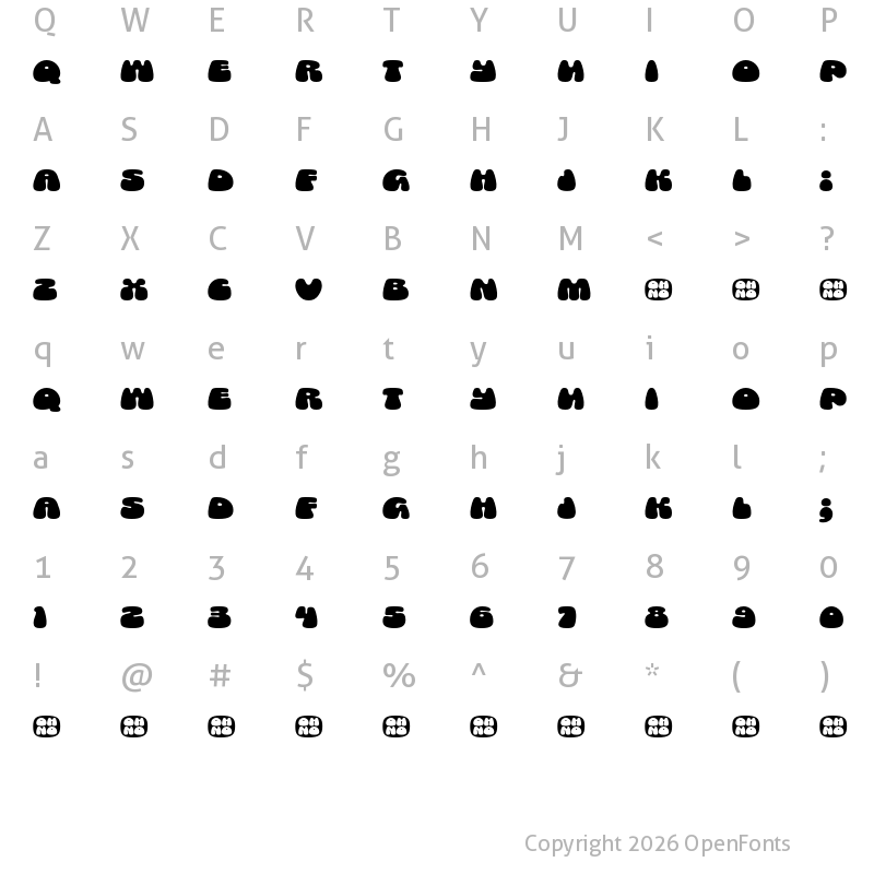 Character Map of Cheee Demo Baby