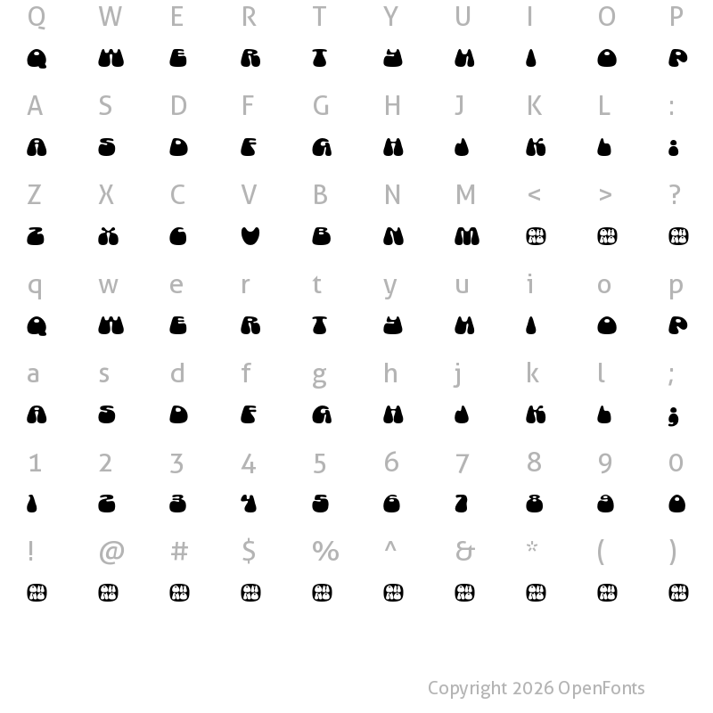 Character Map of Cheee Demo Boogy