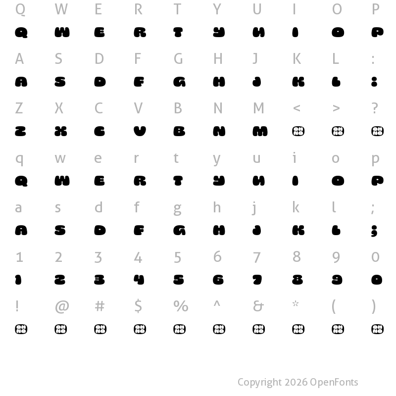 Character Map of Cheee Demo Choy