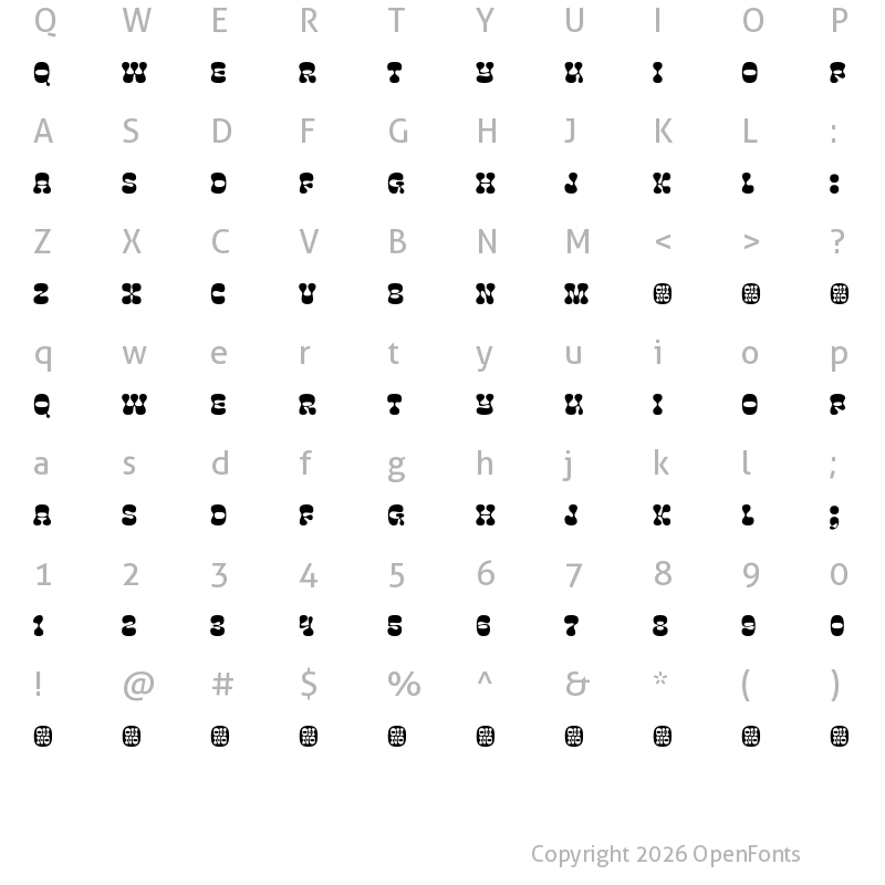 Character Map of Cheee Demo Conshred