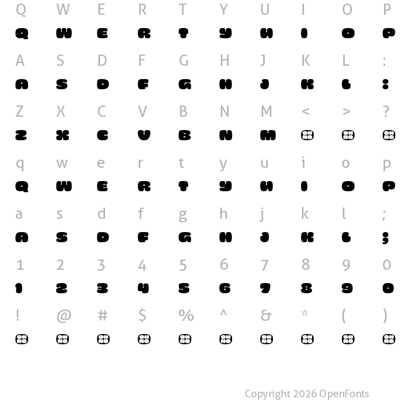 Character Map of Cheee Demo Oyen