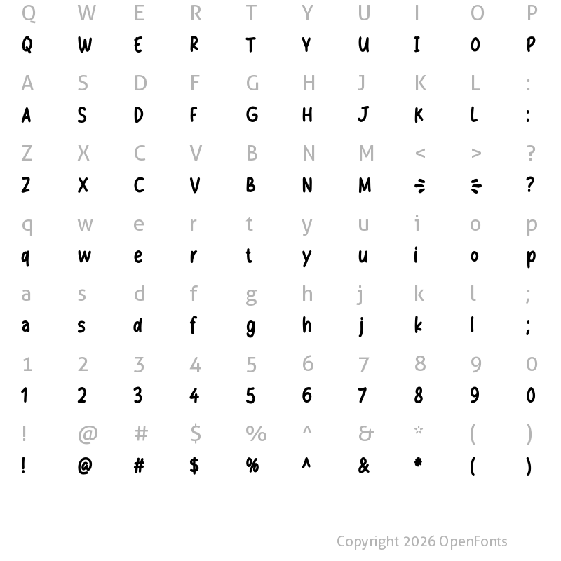 Character Map of Cheese Burger Regular