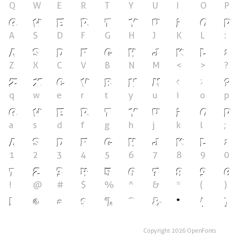 Character Map of CHEESE ROLL LGT Regular