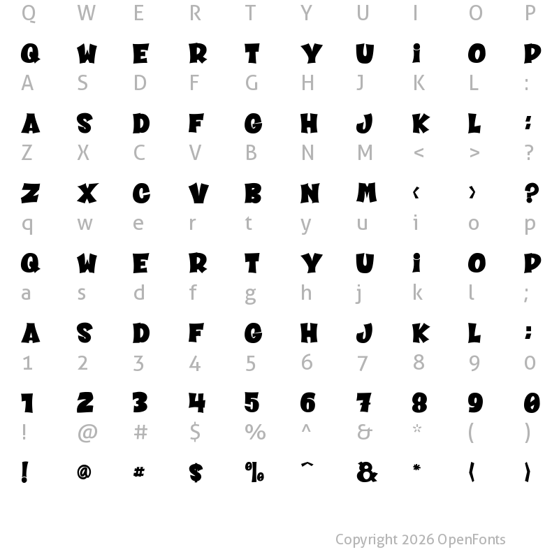 Character Map of CHEESE ROLL Regular