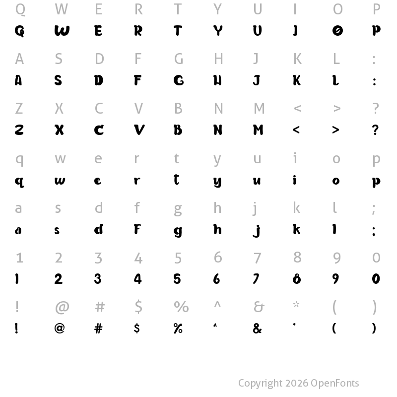 Character Map of Cheeseburger Regular