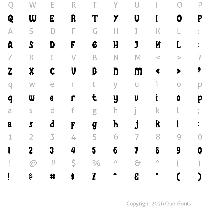 Character Map of Cheesel Regular