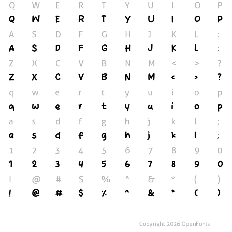 Character Map of Cheflat Regular