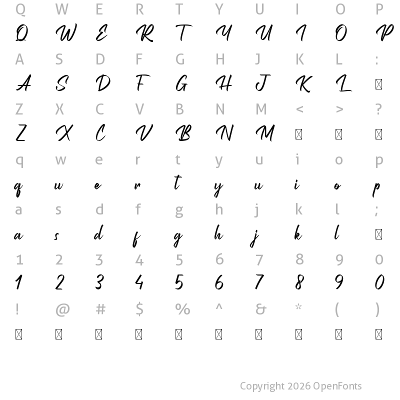 Character Map of Chelski Demo Regular